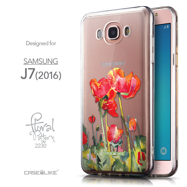 Front & Side View - CASEiLIKE Samsung Galaxy J7 (2016) back cover Watercolor Floral 2230