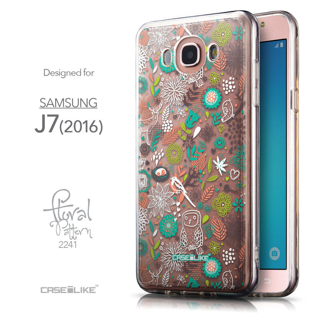 Front & Side View - CASEiLIKE Samsung Galaxy J7 (2016) back cover Spring Forest White 2241
