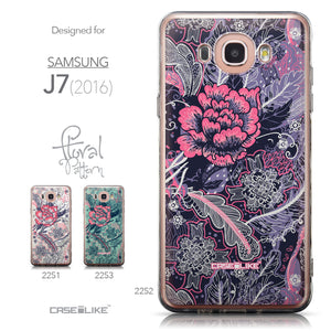 Collection - CASEiLIKE Samsung Galaxy J7 (2016) back cover Vintage Roses and Feathers Blue 2252