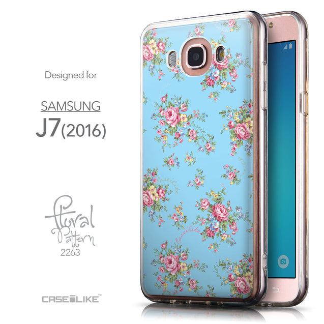 Front & Side View - CASEiLIKE Samsung Galaxy J7 (2016) back cover Floral Rose Classic 2263