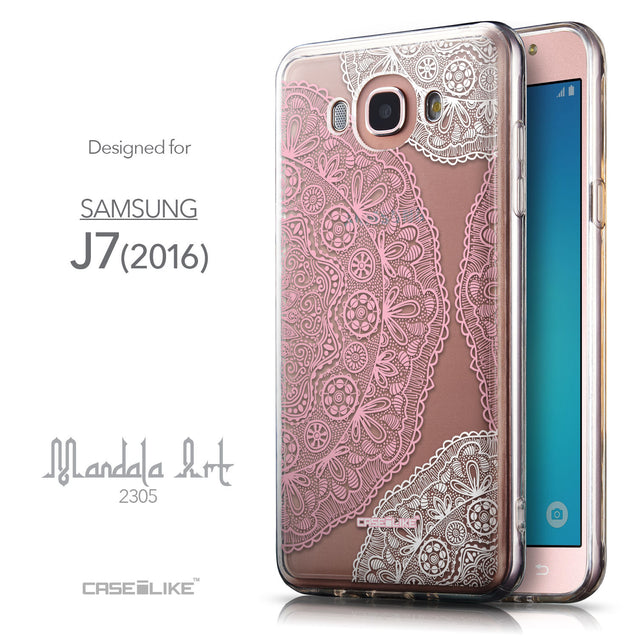 Front & Side View - CASEiLIKE Samsung Galaxy J7 (2016) back cover Mandala Art 2305