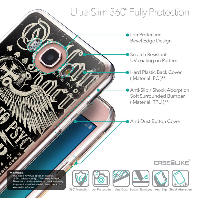 Details in English - CASEiLIKE Samsung Galaxy J7 (2016) back cover Art of Skull 2531