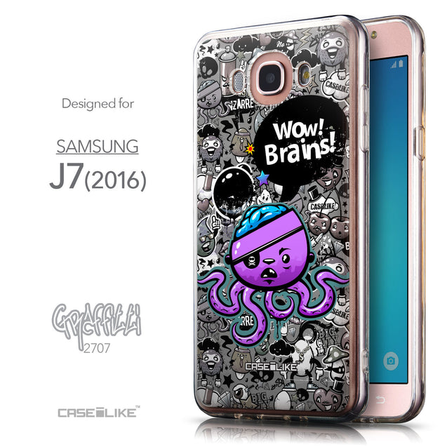 Front & Side View - CASEiLIKE Samsung Galaxy J7 (2016) back cover Graffiti 2707
