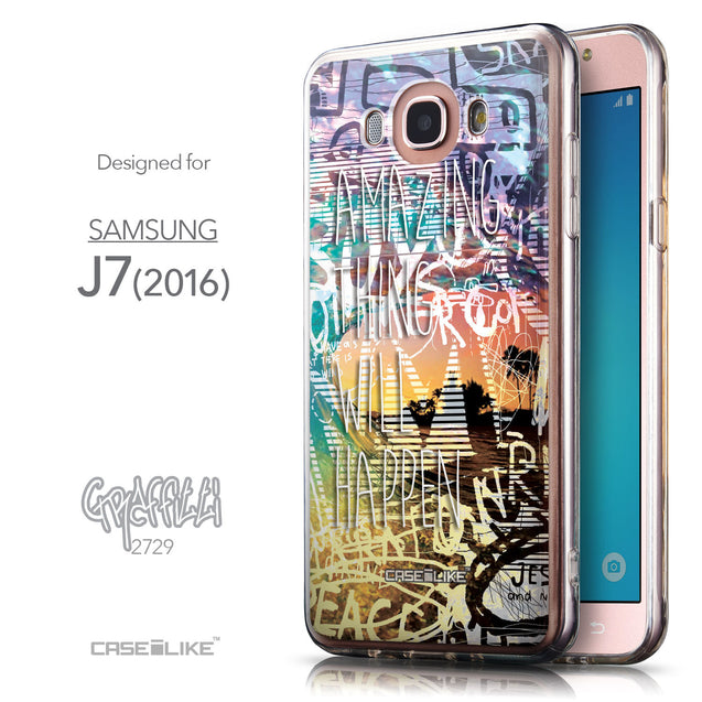 Front & Side View - CASEiLIKE Samsung Galaxy J7 (2016) back cover Graffiti 2729