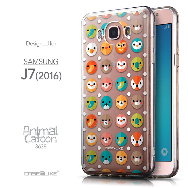 Front & Side View - CASEiLIKE Samsung Galaxy J7 (2016) back cover Animal Cartoon 3638