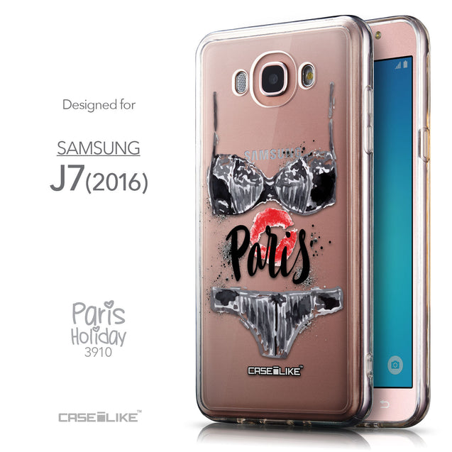 Front & Side View - CASEiLIKE Samsung Galaxy J7 (2016) back cover Paris Holiday 3910