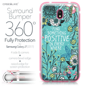 Samsung Galaxy J7 (2017) case Blooming Flowers Turquoise 2249 Bumper Case Protection | CASEiLIKE.com
