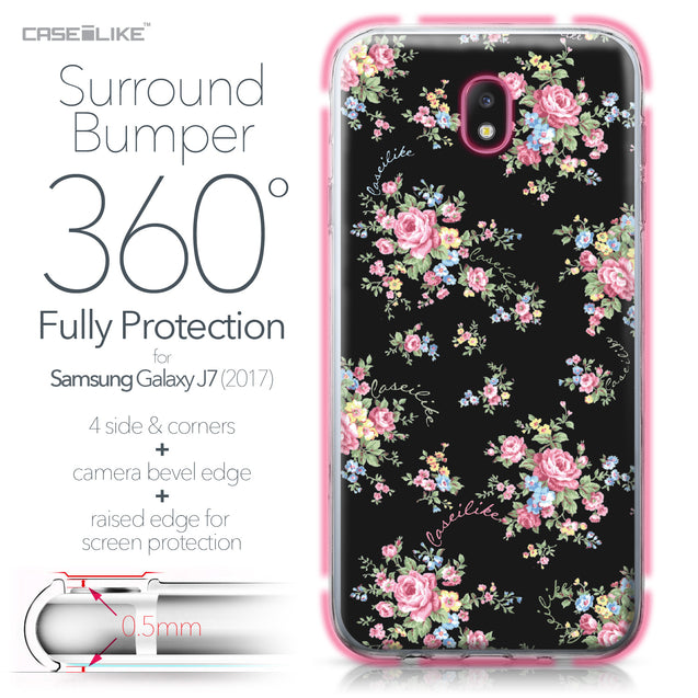 Samsung Galaxy J7 (2017) case Floral Rose Classic 2261 Bumper Case Protection | CASEiLIKE.com