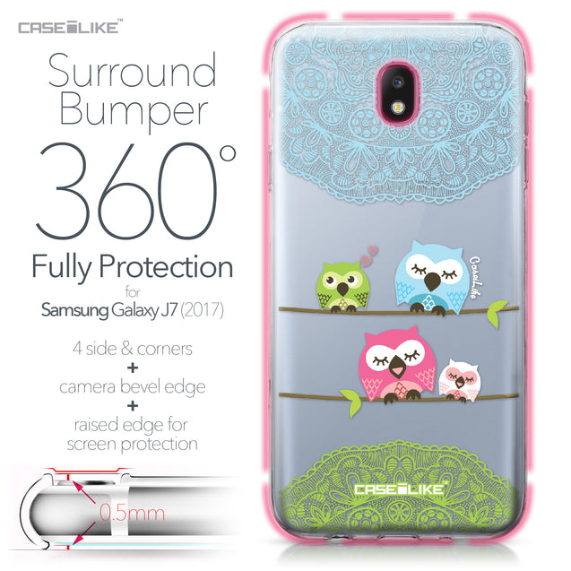 Samsung Galaxy J7 (2017) case Owl Graphic Design 3318 Bumper Case Protection | CASEiLIKE.com
