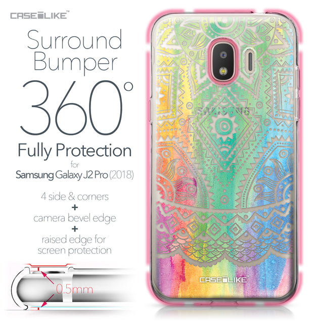 Samsung Galaxy J2 Pro (2018) case Indian Line Art 2064 Bumper Case Protection | CASEiLIKE.com
