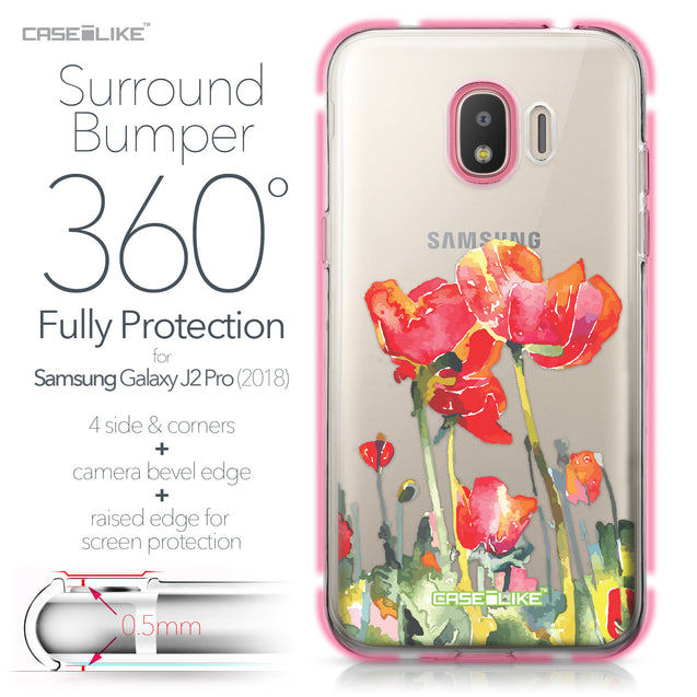 Samsung Galaxy J2 Pro (2018) case Watercolor Floral 2230 Bumper Case Protection | CASEiLIKE.com