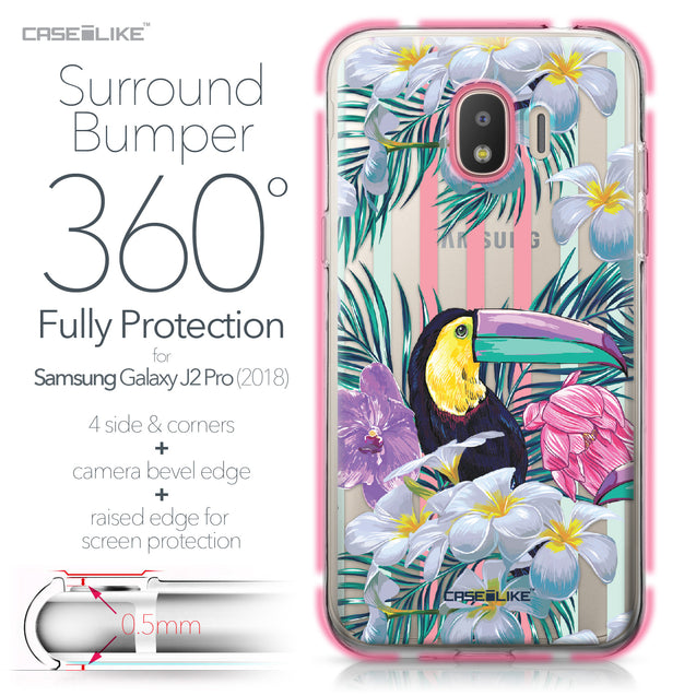 Samsung Galaxy J2 Pro (2018) case Tropical Floral 2240 Bumper Case Protection | CASEiLIKE.com