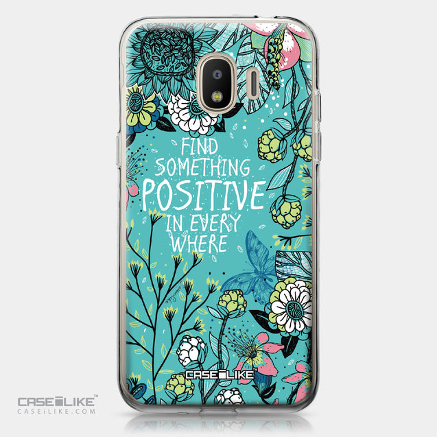 Samsung Galaxy J2 Pro (2018) case Blooming Flowers Turquoise 2249 | CASEiLIKE.com
