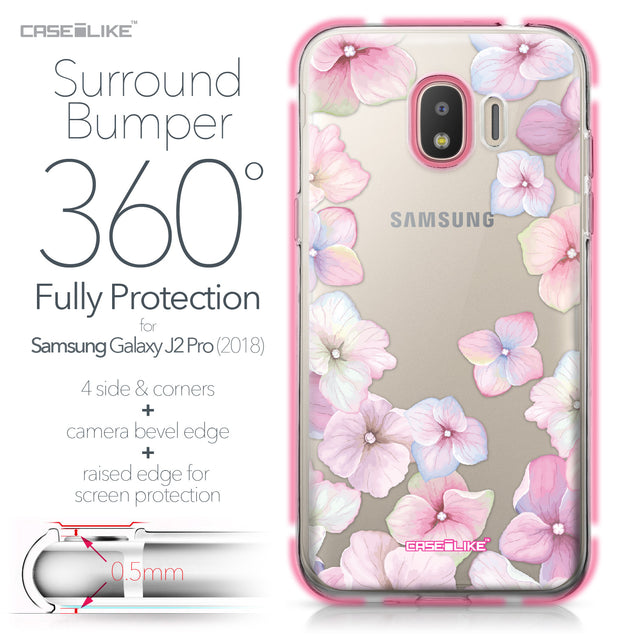 Samsung Galaxy J2 Pro (2018) case Hydrangea 2257 Bumper Case Protection | CASEiLIKE.com