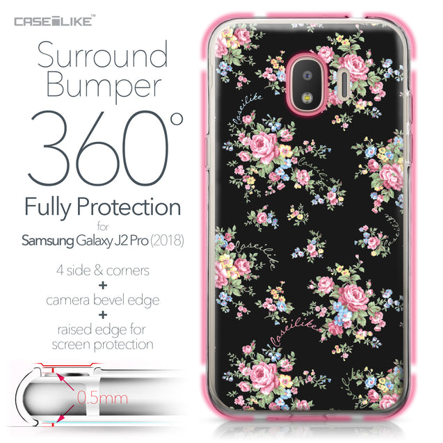 Samsung Galaxy J2 Pro (2018) case Floral Rose Classic 2261 Bumper Case Protection | CASEiLIKE.com