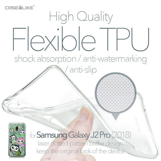 Samsung Galaxy J2 Pro (2018) case Owl Graphic Design 3313 Soft Gel Silicone Case | CASEiLIKE.com