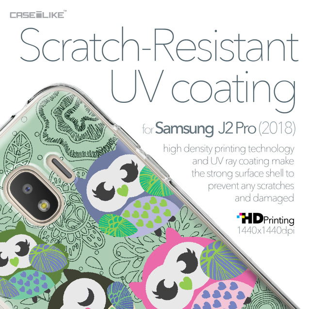 Samsung Galaxy J2 Pro (2018) case Owl Graphic Design 3313 with UV-Coating Scratch-Resistant Case | CASEiLIKE.com