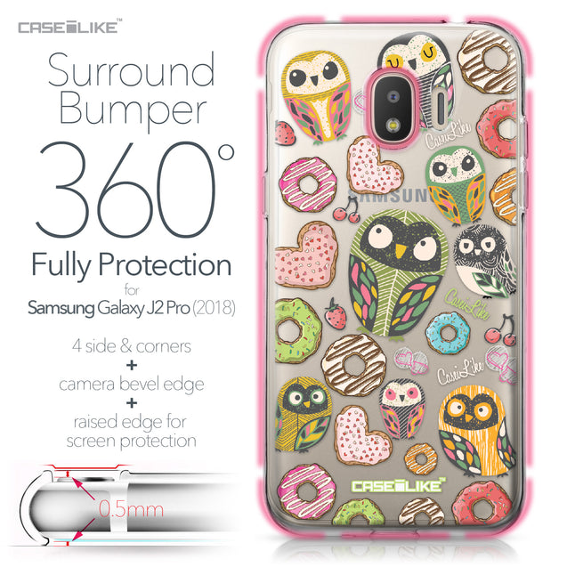 Samsung Galaxy J2 Pro (2018) case Owl Graphic Design 3315 Bumper Case Protection | CASEiLIKE.com