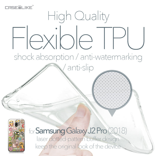 Samsung Galaxy J2 Pro (2018) case Owl Graphic Design 3315 Soft Gel Silicone Case | CASEiLIKE.com