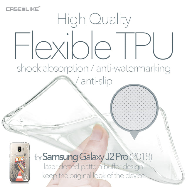 Samsung Galaxy J2 Pro (2018) case Owl Graphic Design 3317 Soft Gel Silicone Case | CASEiLIKE.com