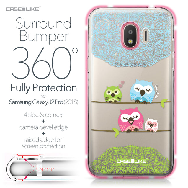 Samsung Galaxy J2 Pro (2018) case Owl Graphic Design 3318 Bumper Case Protection | CASEiLIKE.com