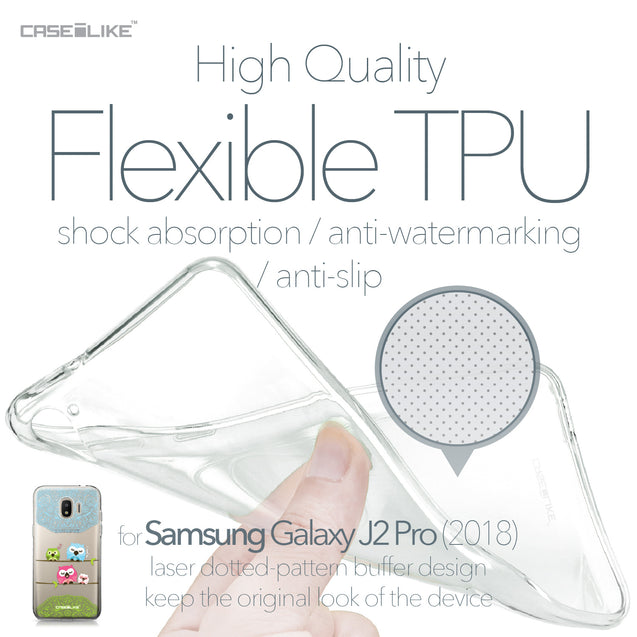 Samsung Galaxy J2 Pro (2018) case Owl Graphic Design 3318 Soft Gel Silicone Case | CASEiLIKE.com