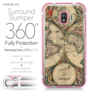 Samsung Galaxy J2 Pro (2018) case World Map Vintage 4607 Bumper Case Protection | CASEiLIKE.com