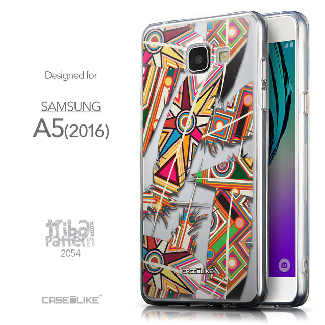 Front & Side View - CASEiLIKE Samsung Galaxy A5 (2016) back cover Indian Tribal Theme Pattern 2054