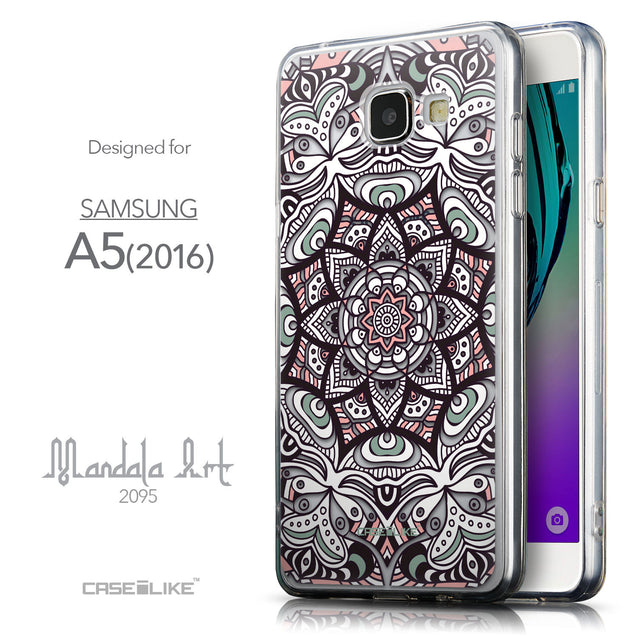 Front & Side View - CASEiLIKE Samsung Galaxy A5 (2016) back cover Mandala Art 2095