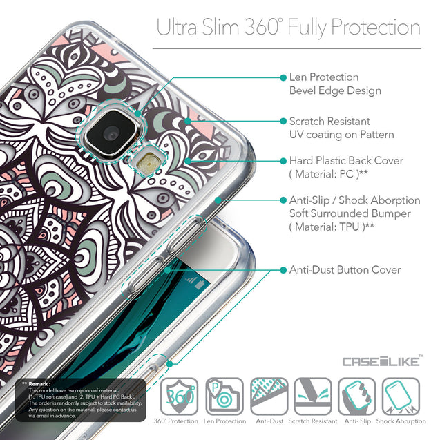 Details in English - CASEiLIKE Samsung Galaxy A5 (2016) back cover Mandala Art 2095