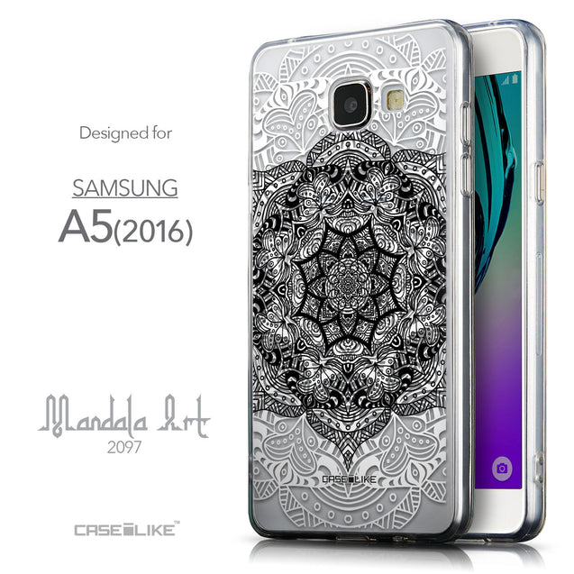 Front & Side View - CASEiLIKE Samsung Galaxy A5 (2016) back cover Mandala Art 2097