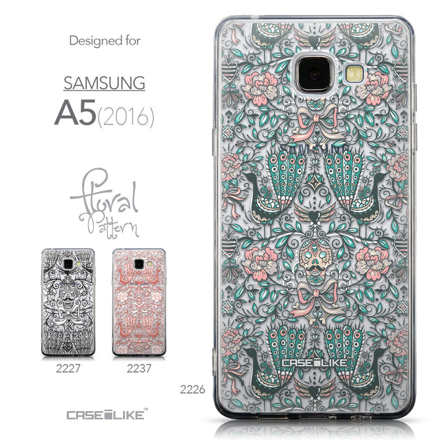 Collection - CASEiLIKE Samsung Galaxy A5 (2016) back cover Roses Ornamental Skulls Peacocks 2226