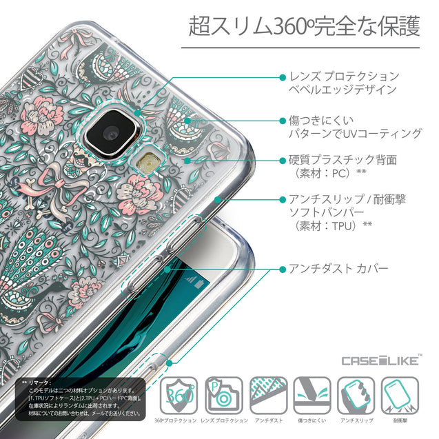 Details in Japanese - CASEiLIKE Samsung Galaxy A5 (2016) back cover Roses Ornamental Skulls Peacocks 2226