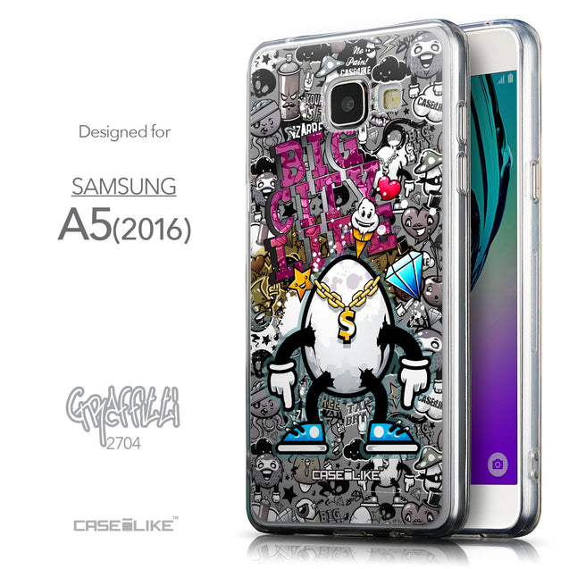 Front & Side View - CASEiLIKE Samsung Galaxy A5 (2016) back cover Graffiti 2704