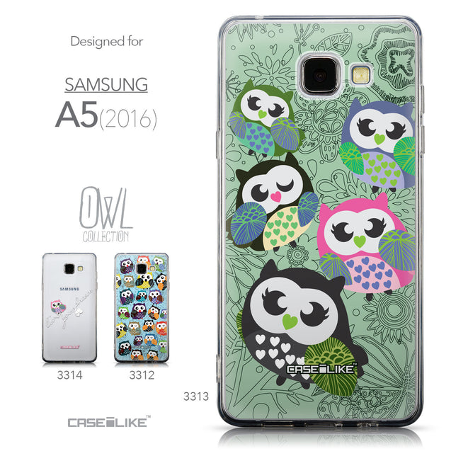 Collection - CASEiLIKE Samsung Galaxy A5 (2016) back cover Owl Graphic Design 3313