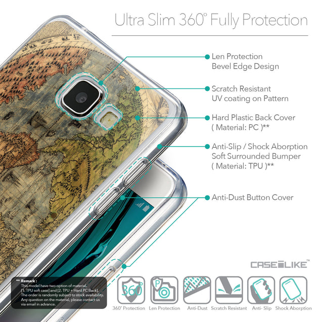 Details in English - CASEiLIKE Samsung Galaxy A5 (2016) back cover World Map Vintage 4608