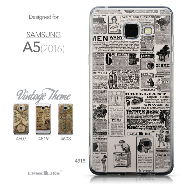 Collection - CASEiLIKE Samsung Galaxy A5 (2016) back cover Vintage Newspaper Advertising 4818