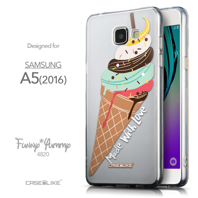 Front & Side View - CASEiLIKE Samsung Galaxy A5 (2016) back cover Ice Cream 4820