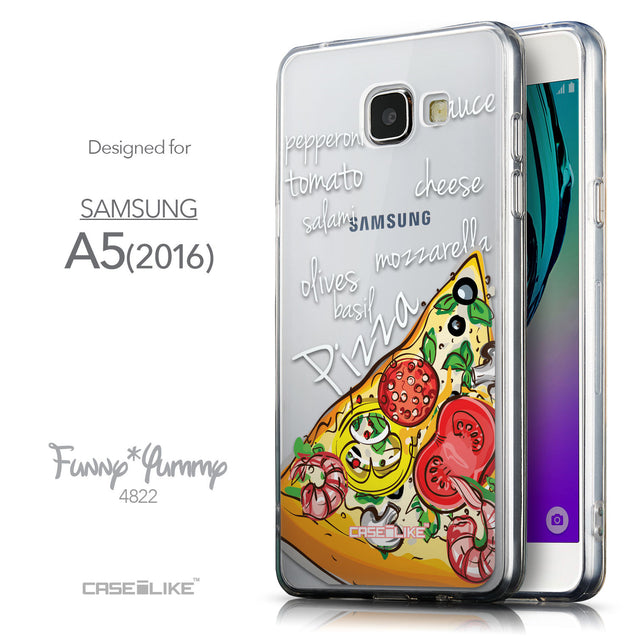 Front & Side View - CASEiLIKE Samsung Galaxy A5 (2016) back cover Pizza 4822
