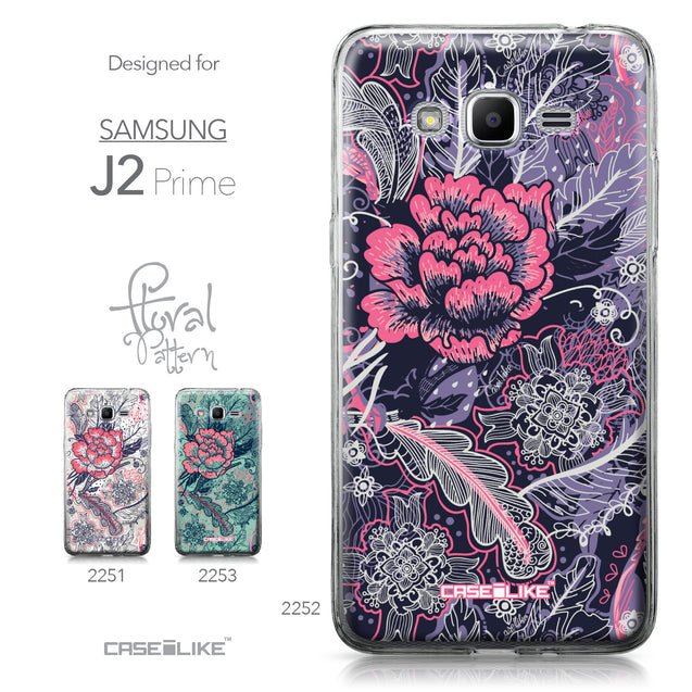 Samsung Galaxy J2 Prime case Vintage Roses and Feathers Blue 2252 Collection | CASEiLIKE.com
