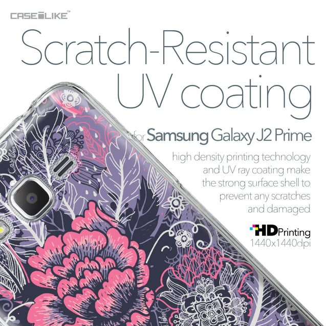Samsung Galaxy J2 Prime case Vintage Roses and Feathers Blue 2252 with UV-Coating Scratch-Resistant Case | CASEiLIKE.com