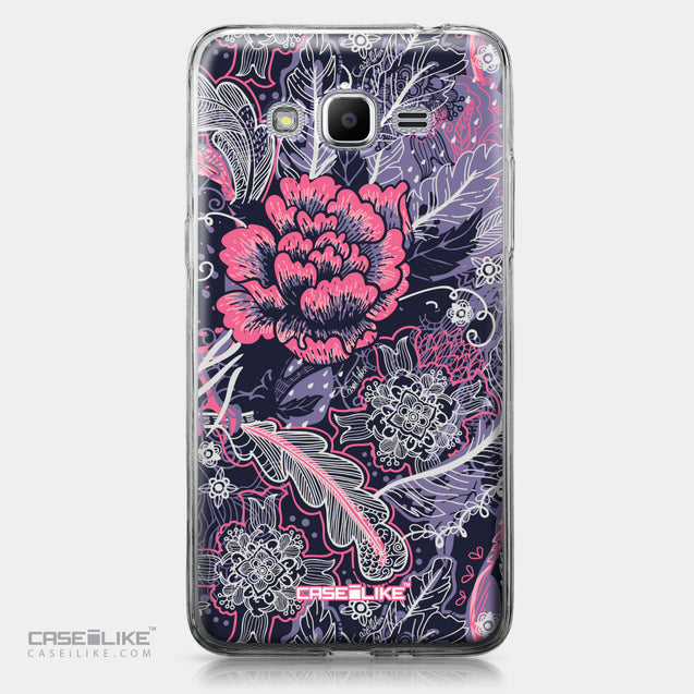 Samsung Galaxy J2 Prime case Vintage Roses and Feathers Blue 2252 | CASEiLIKE.com