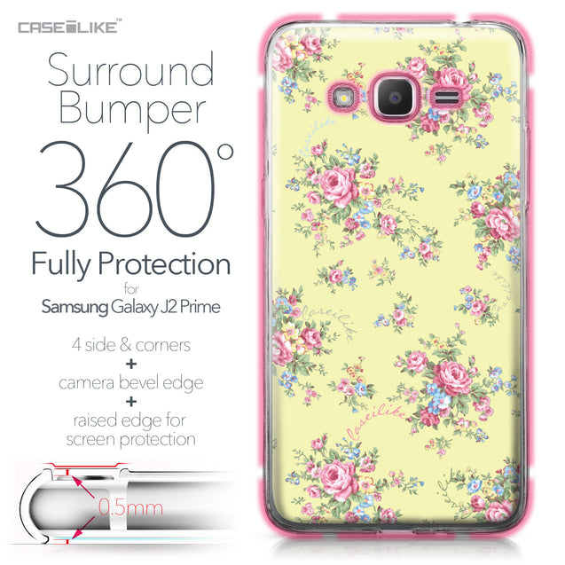 Samsung Galaxy J2 Prime case Floral Rose Classic 2264 Bumper Case Protection | CASEiLIKE.com