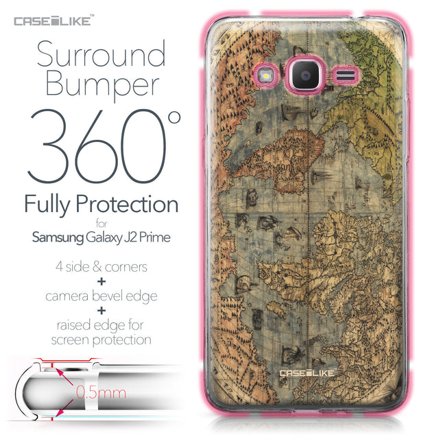 Samsung Galaxy J2 Prime case World Map Vintage 4608 Bumper Case Protection | CASEiLIKE.com