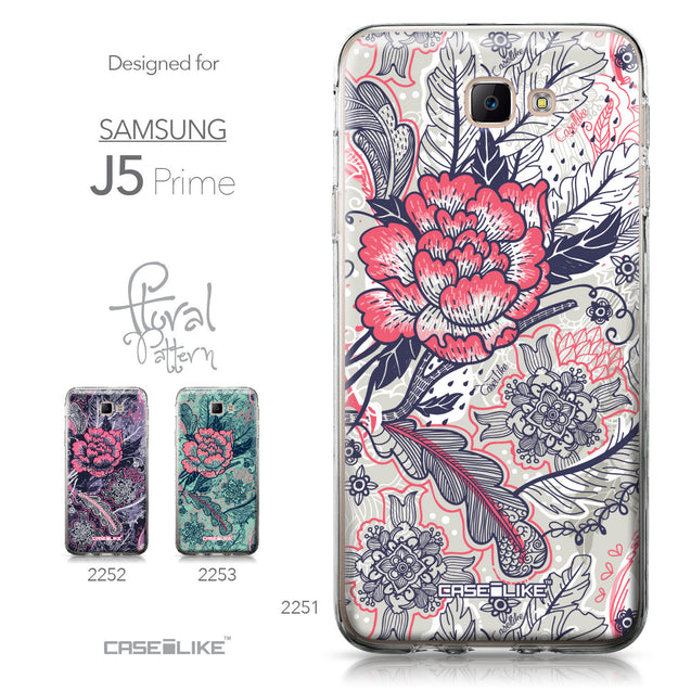 Samsung Galaxy J5 Prime / On5 (2016) case Vintage Roses and Feathers Beige 2251 Collection | CASEiLIKE.com