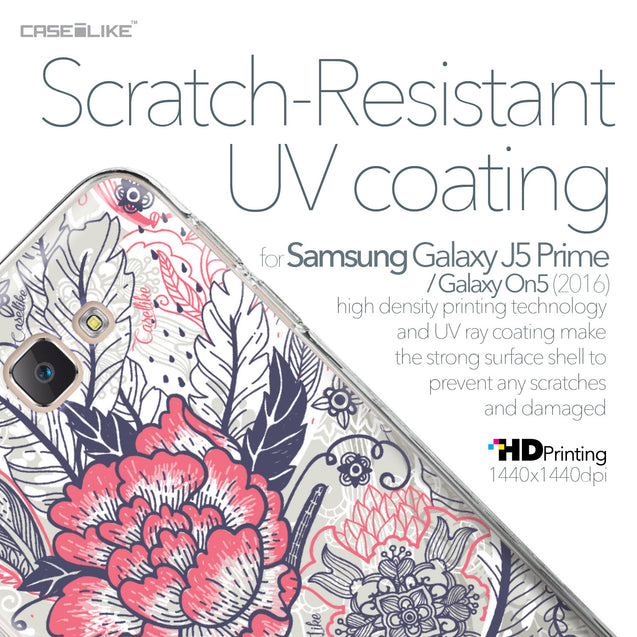 Samsung Galaxy J5 Prime / On5 (2016) case Vintage Roses and Feathers Beige 2251 with UV-Coating Scratch-Resistant Case | CASEiLIKE.com