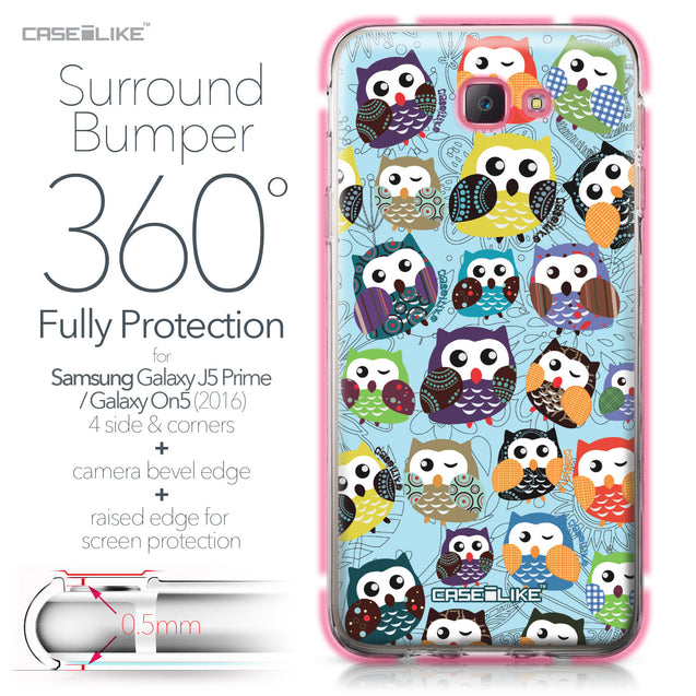 Samsung Galaxy J5 Prime / On5 (2016) case Owl Graphic Design 3312 Bumper Case Protection | CASEiLIKE.com