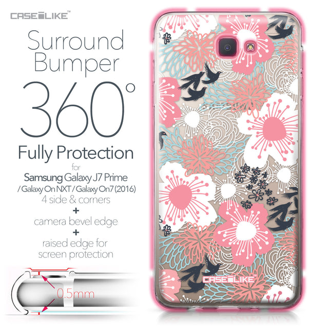Samsung Galaxy J7 Prime / On NXT / On7 (2016) case Japanese Floral 2255 Bumper Case Protection | CASEiLIKE.com