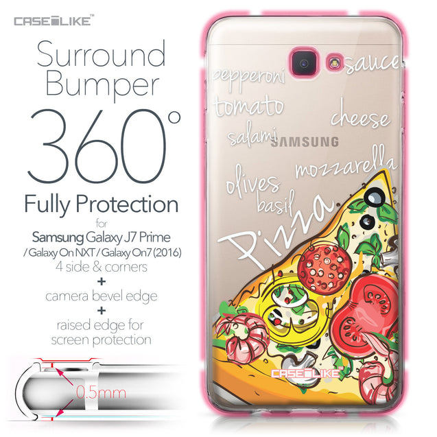 Samsung Galaxy J7 Prime / On NXT / On7 (2016) case Pizza 4822 Bumper Case Protection | CASEiLIKE.com