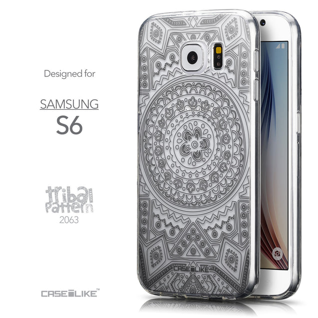 Front & Side View - CASEiLIKE Samsung Galaxy S6 back cover Indian Line Art 2063